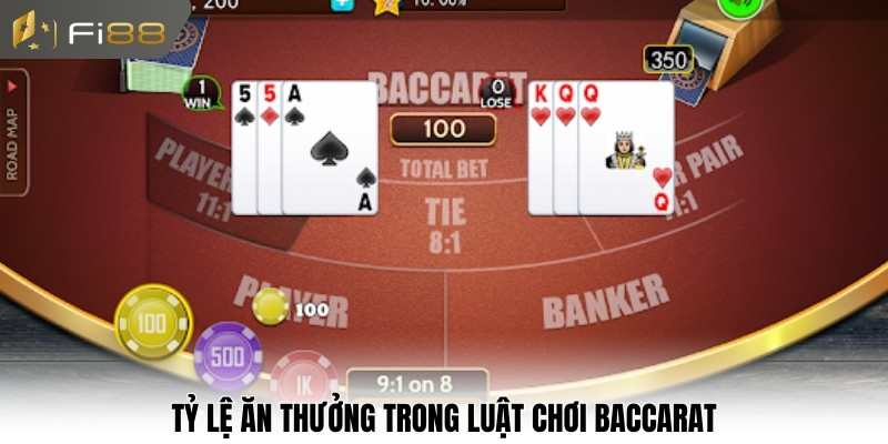 Tỷ lệ ăn thưởng trong luật chơi Baccarat